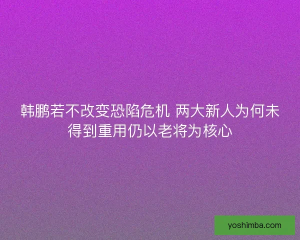 韩鹏若不改变恐陷危机 两大新人为何未得到重用仍以老将为核心 韩鹏若不改变恐陷危机 两大新人为何未得到重用仍以老将为核心
