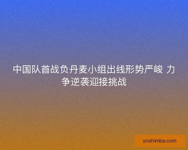 中国队首战负丹麦小组出线形势严峻 力争逆袭迎接挑战