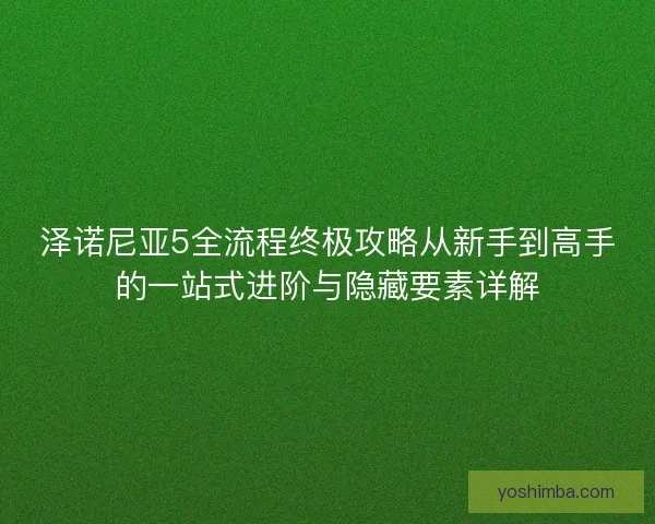 泽诺尼亚5全流程终极攻略从新手到高手的一站式进阶与隐藏要素详解 泽诺尼亚5全流程终极攻略从新手到高手的一站式进阶与隐藏要素详解